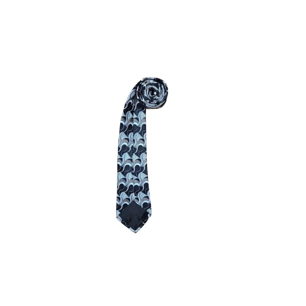 Vintage Van Heusen Boy's Black Abstract Silk Tie